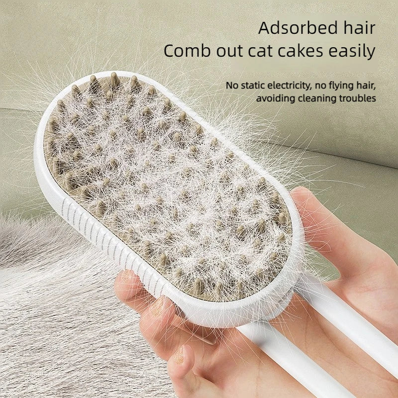 Pet Steam Brush Cat & Dog Cleaning 3 In 1 Hair Removal