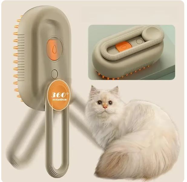 Pet Steam Brush Cat & Dog Cleaning 3 In 1 Hair Removal